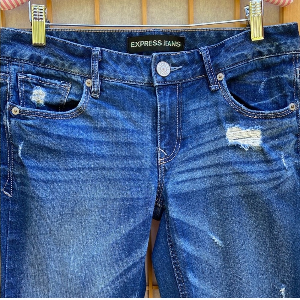 Express Distressed Stella Skinny Low Rise Jean SZ 6S - Picture 9 of 16